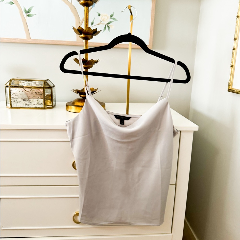BANANA REPUBLIC SILVER SILK TANK TOP